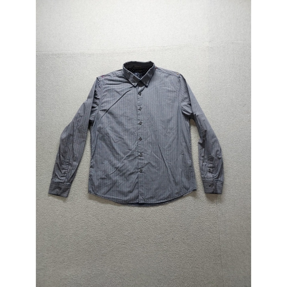 Denim & Flower Men Shirts L Dark Blue Button Down‎ Long Sleeve Collared Outdoor